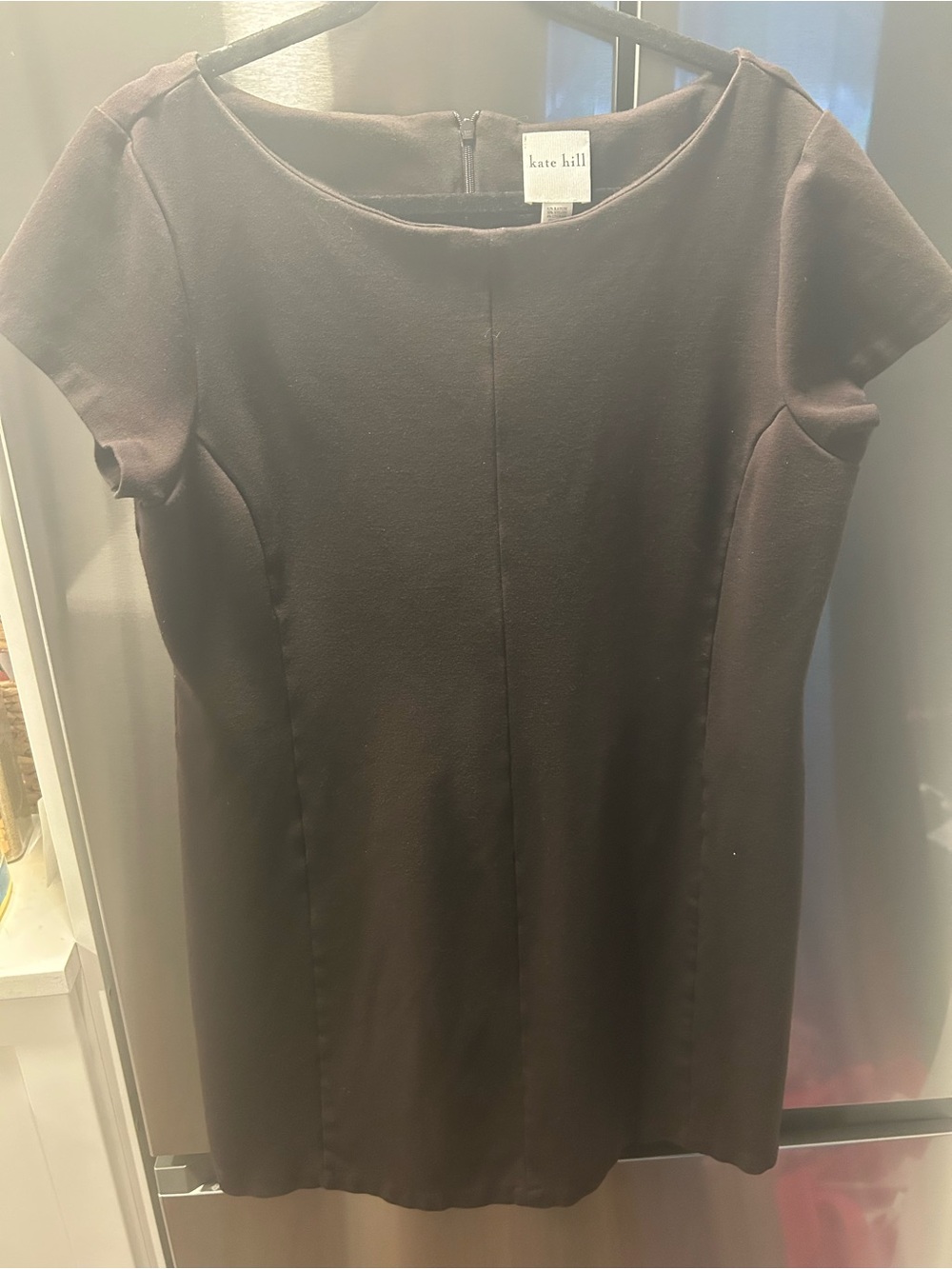 Kate Hill Brown Short Sleeve Mini Shift Dress